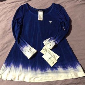 NWT GUESS KIDS blue long sleeve dress